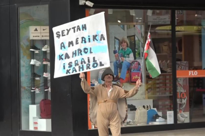 Bursa'da İsrail'e kostümlü protesto