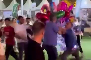 Bursa'da festival alanını ringe çevirdiler