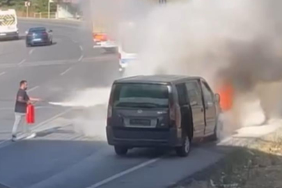 VİP minibüs Bursa'da alev alev yandı