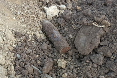 Bursa'da kazı sırasında top mermisi bulundu