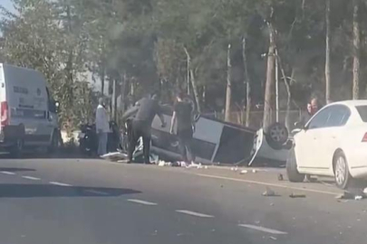 Bursa'da takla atan araçtan sağ çıktı