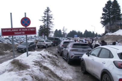 Uludağ'da sömestr öncesi otopark kaosu