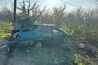 Bursa'da kontrolden çıkan otomobil  tarlaya uçtu