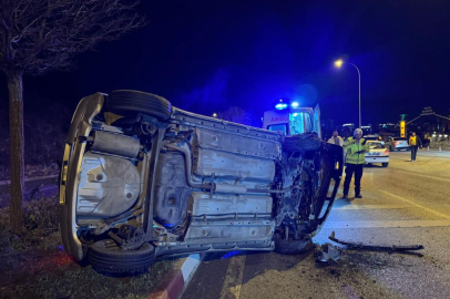 Takla atan araçtan burnu bile kanamadan çıktı