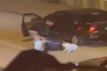 Dehşet anları kamerada: Genç kıza ve köpeğine saldırdı