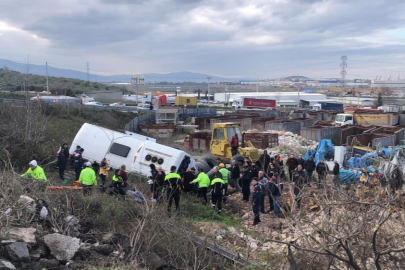 Bursa'da şarampole yuvarlanan servis otobüsünde can pazarı