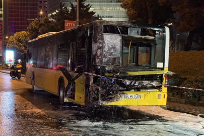 İETT otobüsü alev alev yandı