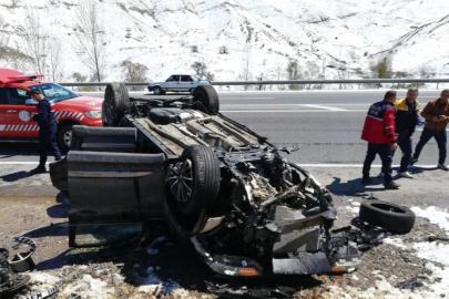Kontrolden çıkan araç takla attı: 2 yaralı