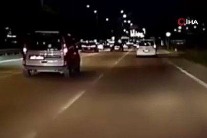 Bursa'da tehlike yolculuk: Makas atan sürücü kamerada