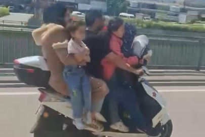 Bursa'da yok artık dedirten olay! Motosiklete 5 kişi bindi