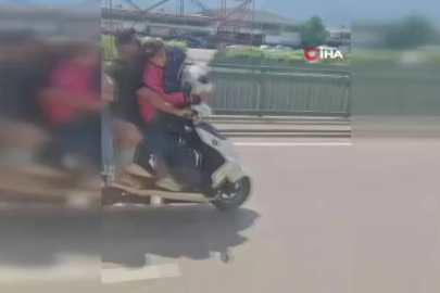 Bursa'da yok artık dedirten olay! Motosiklete 5 kişi bindi