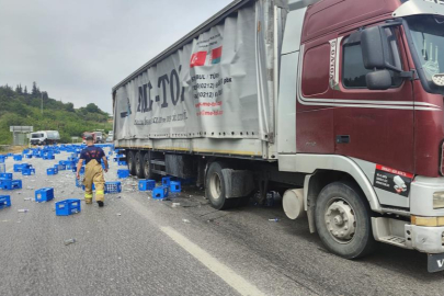 Balıkesir-Bursa yolunda iki TIR çarpıştı