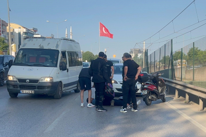 Bursa'da trafik durdu, motosikletliler duramadı: 1 yaralı