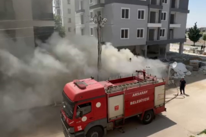 İnşaatın bekçi kulübesi alev alev yandı