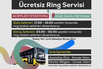 Büyükşehir'den İznik'teki sanat etkinliğine ücretsiz ulaşım desteği