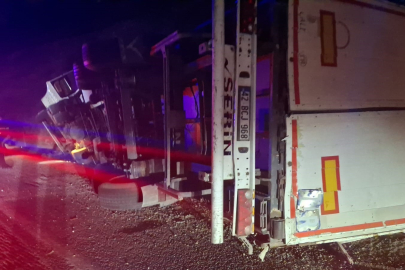 Bozüyük'te çekici devrildi: 1 ölü, 1 yaralı