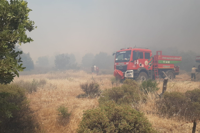 Çanakkale’de tarım arazisinde yangın