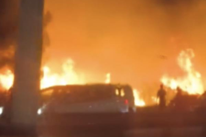 Mudanya'da atılan havai fişek yangına neden oldu