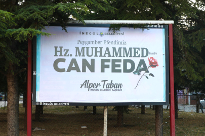 İnegöl'den anlamlı mesaj: Hz. Muhammed'e can feda