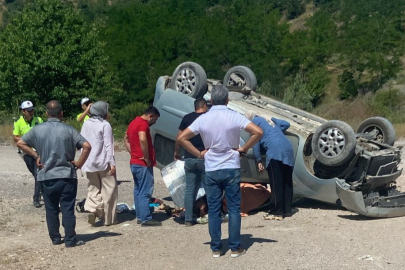 Otomobil takla attı: 3 yaralı