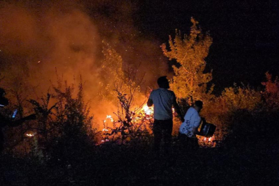 Orman yangınına gençlerden kahramanca müdahale