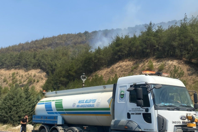 İnegöl'den Bilecik'e su tankeri ve personel  desteği