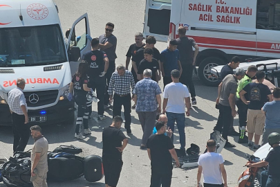 İnegöl’de korkutan çarpışma: Motosikletli çift yaralandı