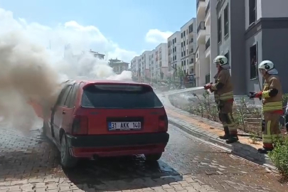 Seyir halindeki Tofaş alev alev yandı