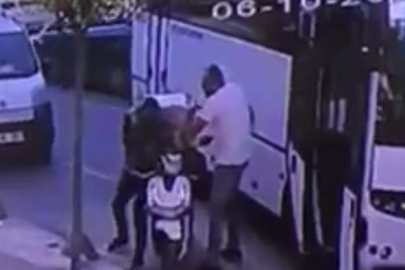 Trafikte dehşet: Servis şoförü kuryeyi bıçakla tehdit etti