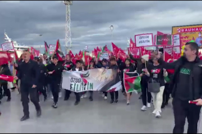 Mudanya'da Filistin'e destek yürüyüşü: Gökyüzüne ses veriyoruz