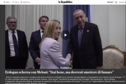 Cumhurbaşkanı Erdoğan'ın İtalya Başbakanı Meloni'ye sigara uyarısı İtalya basınında