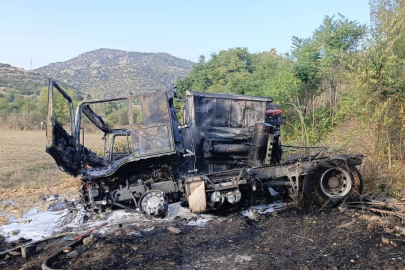 Kaza yapan TIR yanarak kül oldu