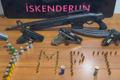 İskenderun’da asayiş uygulamasında silah ve fişek ele geçirildi
