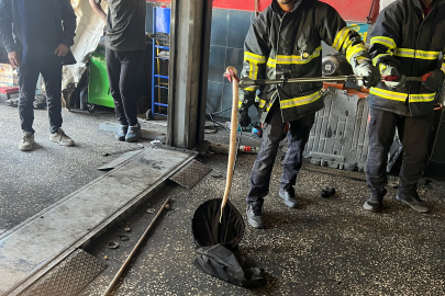 Otomobil motoruna giren yılan itfaiye ekiplerince kurtarıldı