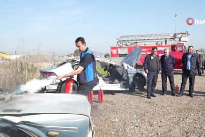 Bursa’da otobüs şoförlerine yangın söndürme eğitimi