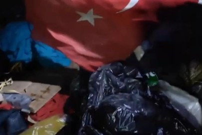 Bursa'da çöp karıştırırken bulduğu bayrağı bakın ne yaptı