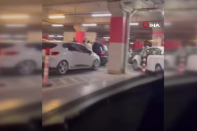 AVM otoparkında iki aile arasında kavga: O anlar kamerada