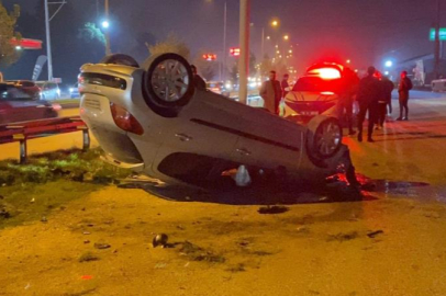 Bursa’da otomobil takla attı: 2 yaralı