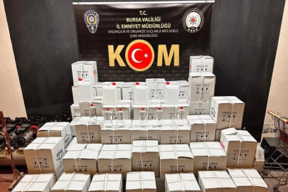 Bursa'da bin 200 litre etil alkol ele geçirildi