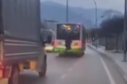 Bursa'da tehlikeli yolculuk