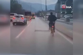 Bursa'da tehlikeli yolculuk