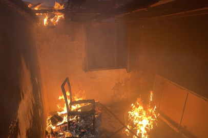 Bursa'da yangın...Korku dolu anlar