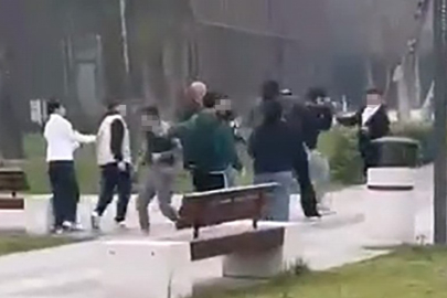 Bursa'da iki grup arasındaki kavga kamerada