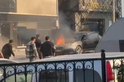 Yeni aldığı otomobilinden alevler yükseldi
