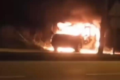 Bursa'da seyir halindeyken alev alev yandı