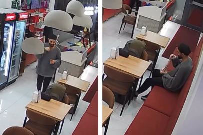 Dürüme sakalının kıllarını koydu, hesap ödemeden çıktı