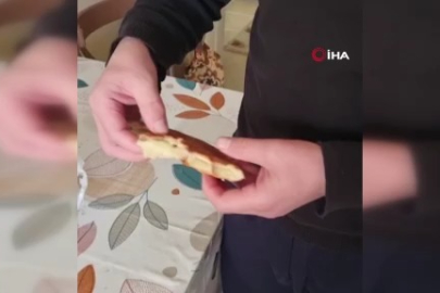 Bursa'da ekmeğin içinden paket lastiği çıktı