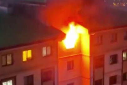 Yangında evdeki tüp patladı: 13 kişiyi itfaiye ekipleri kurtardı