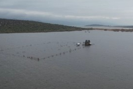 Uluabat Gölü taştı, felaket havadan görüntülendi