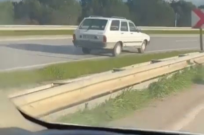 Bursa’da ters şeritten ilerleyen araç tehlike saçtı